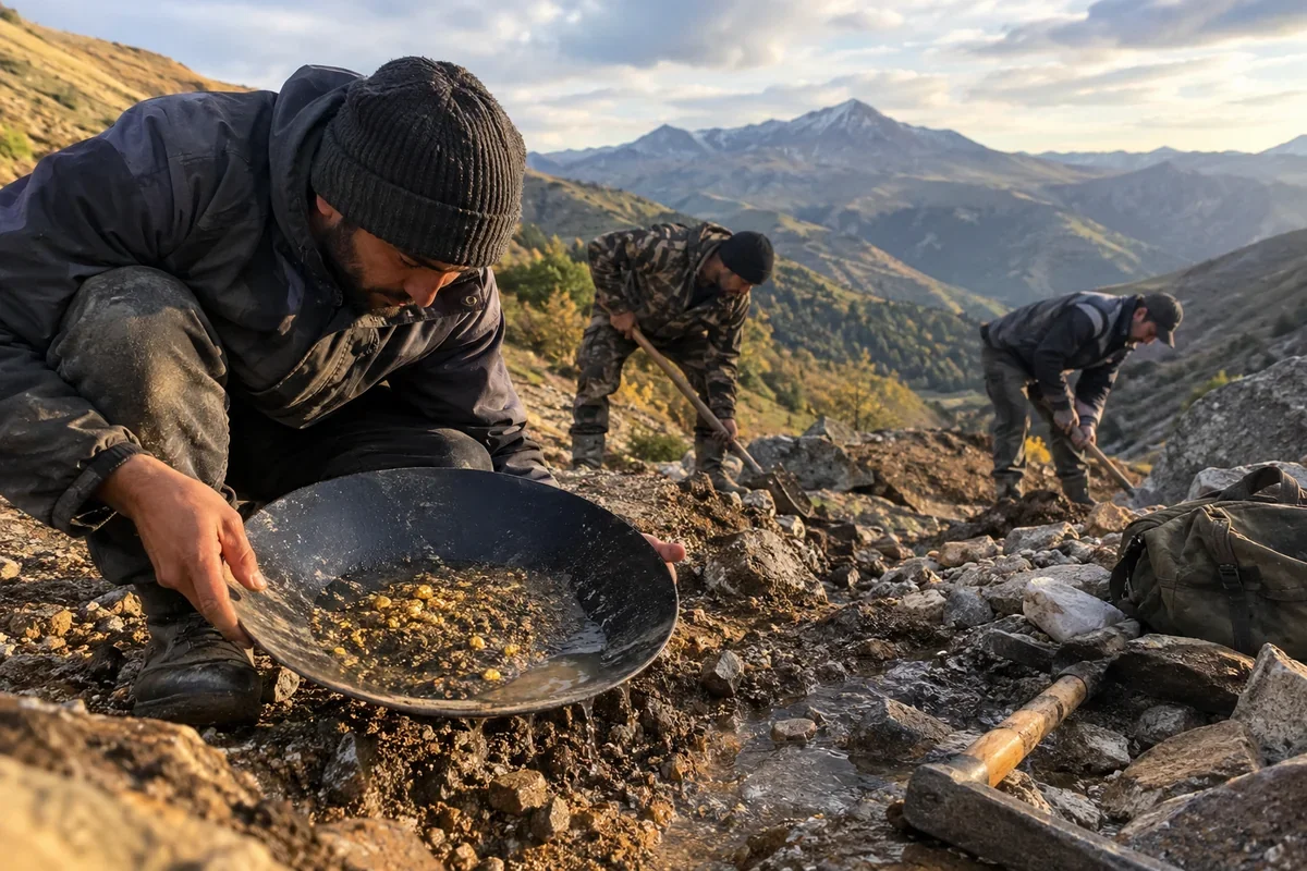 Lerikdə qanunsuz qızıl axtaranlara qarşı əməliyyat: Ölən var - Foto